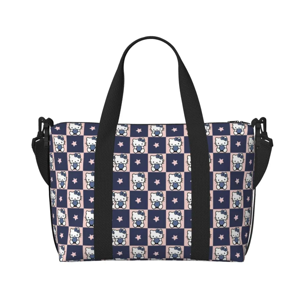 

Custom Cat-Cartoon Tote Bag Women Large Capacity Anime Cartoon Gym Beach Shoulder Travel Bag