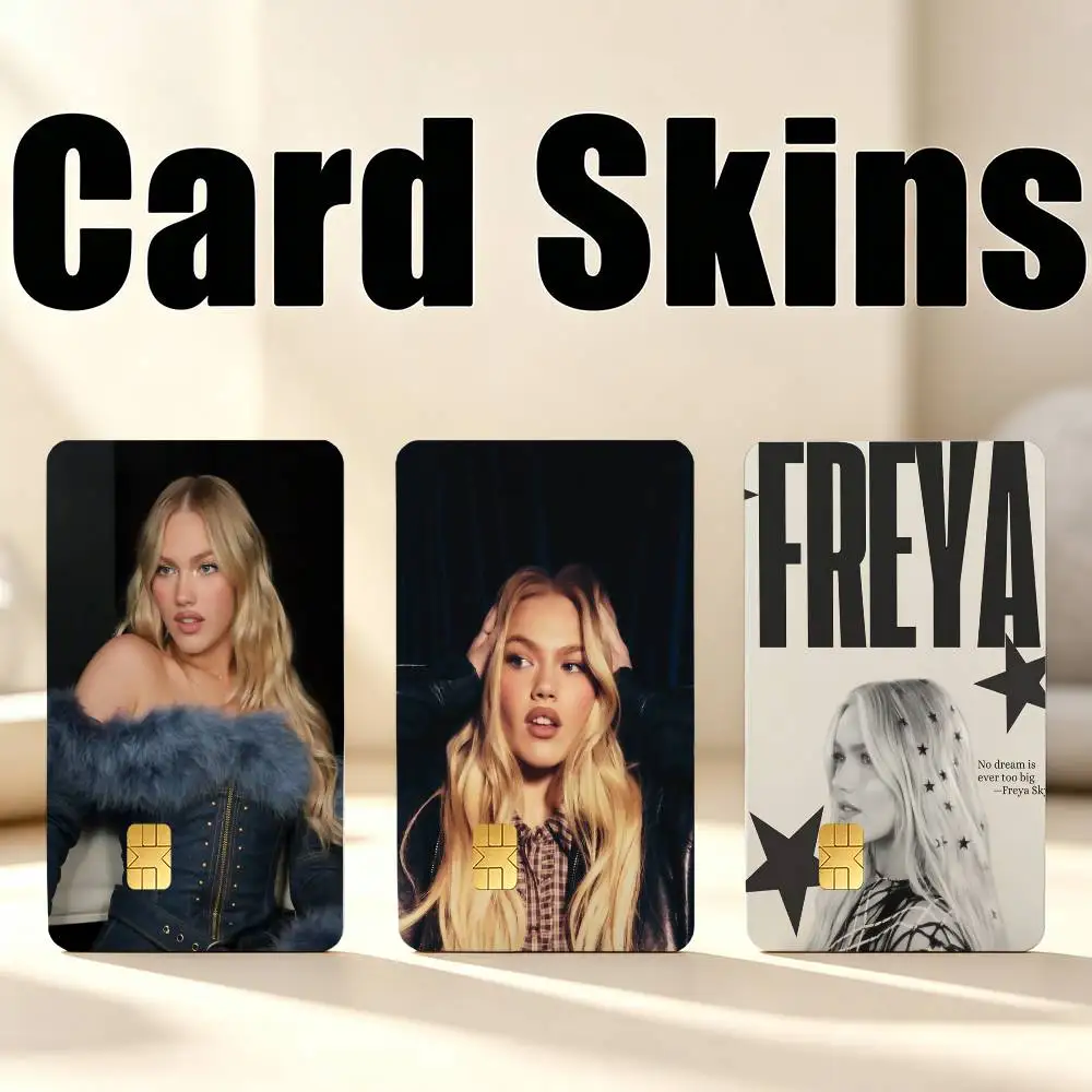 F-Freya Skye S-Stardust  1Set 4Pcs Waterproof Card Skin Stickers for Credit Bus IC Cards
