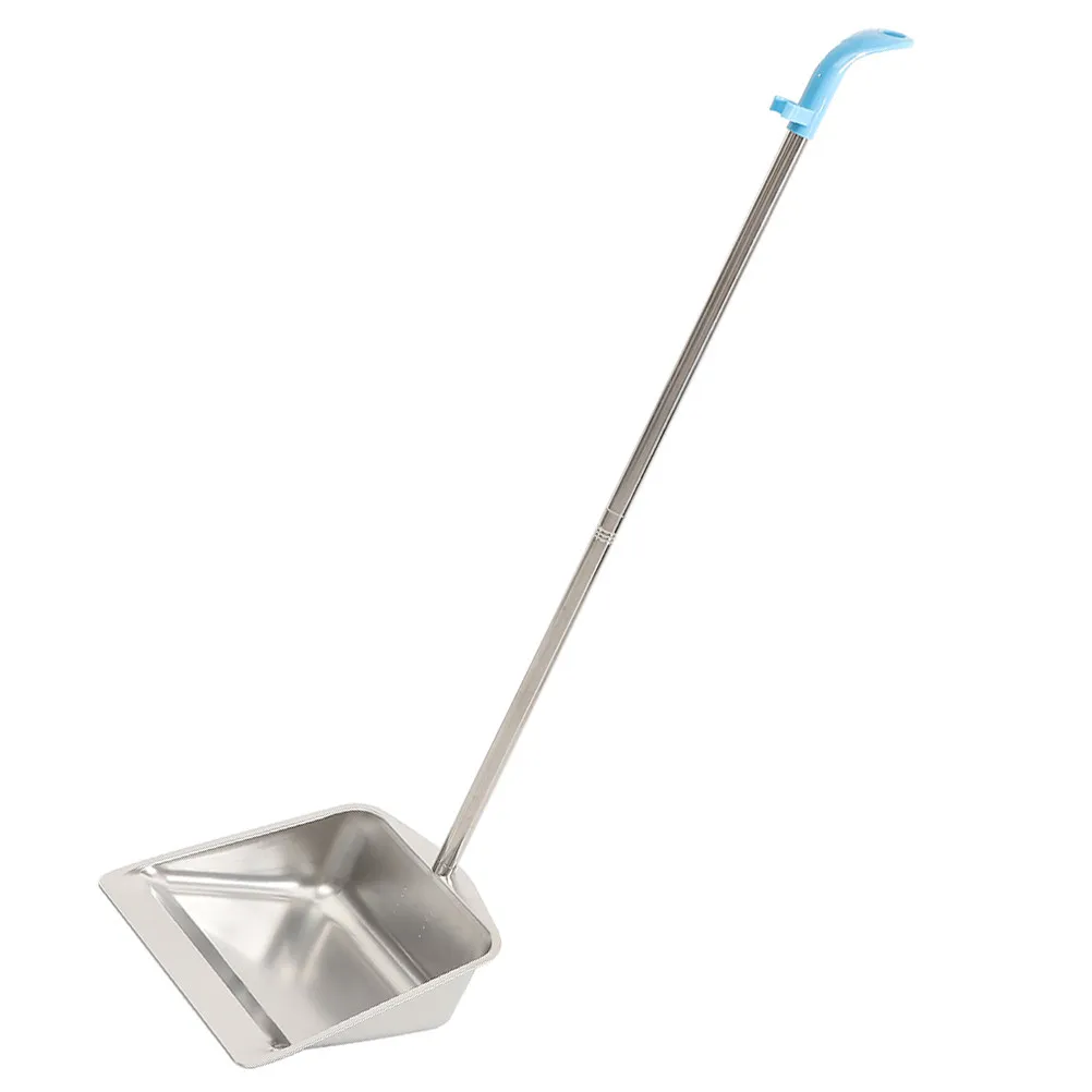 Stainless Steel Cleaning Dustpan Upright Long Handle Ergonomic Design Wear Resistant Rust Proof Seamless Ground Fit for Home