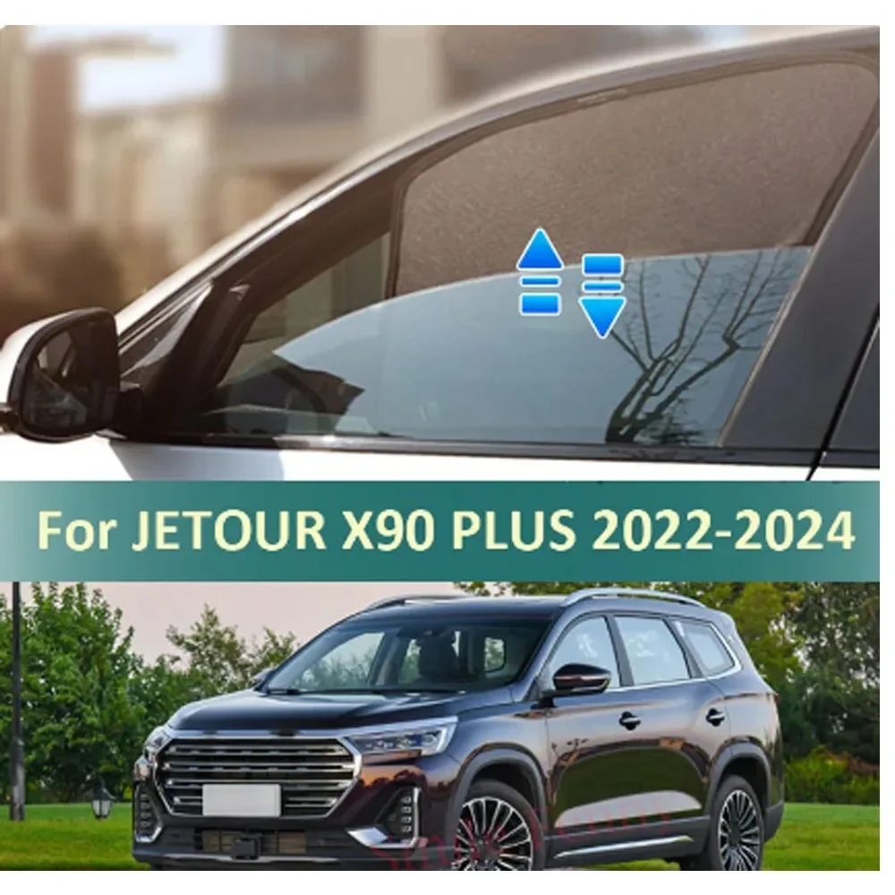 Cocok untuk JETOUR X90 PLUS 2022 2023 2024 jendela magnetis kerai kaca depan belakang tirai sisi belakang