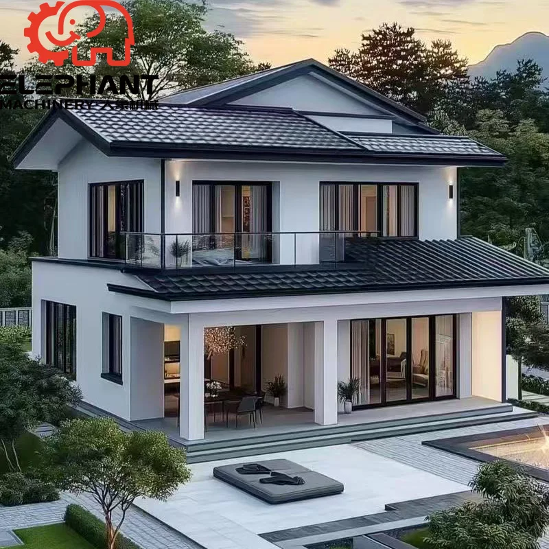 Prefab Luxury House Light Steel Villa Fast-Construction Steel Structure Low Cost Customized Prefabricated House