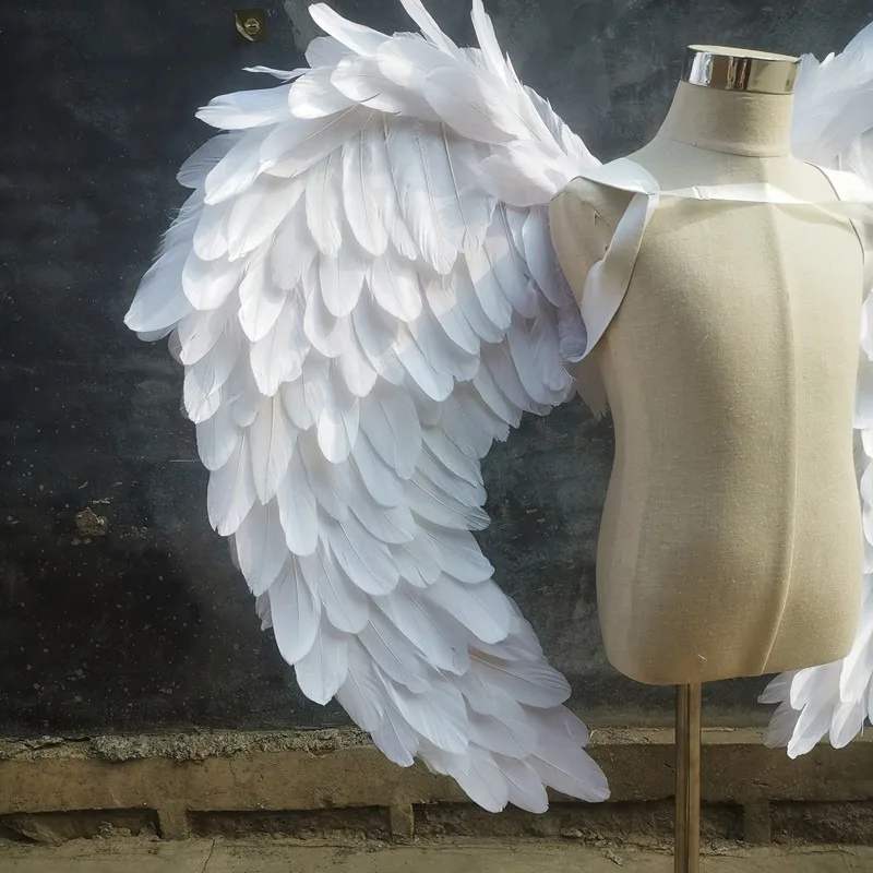 Kids Adult CosPlay Party Swallow White Angel Feather Bird Wings Prop Children Halloween Christmas Party