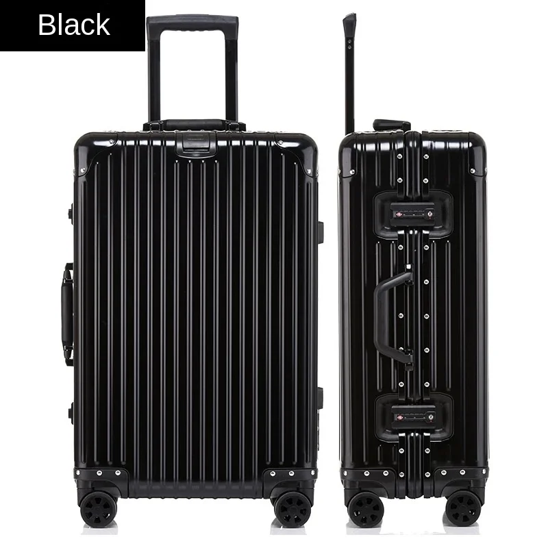 Luxury Suitcase Metal Spinner Wheels Boarding Case Travel Bag All Aluminum Material Carry -on Luggage TSA Lock 20/28/30/32 inch