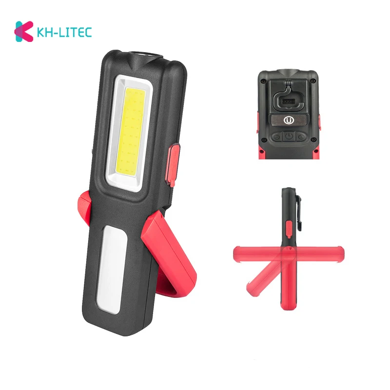 USB Rechargeable COB Work Light Portable LED Flashlight Adjustable Waterproof Camping Lantern Magnet Design with Power Display