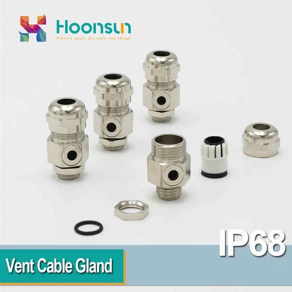 

5 PCS Metal Vent Cable Gland M12 Material Nickel Plated Brass IP68 3-6.5mm 4-8mm