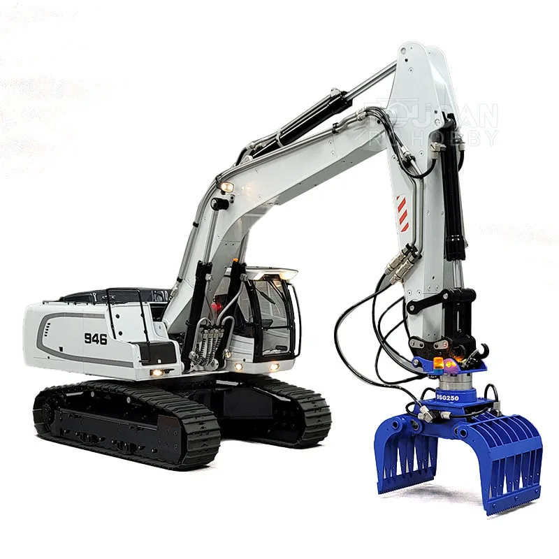 Toys 1/14 MT 946 Tracked Hydraulic 9CH RC Excavator Painted Assembled Truck Digger Model With Metal Grab Bucket Ripper TH19594