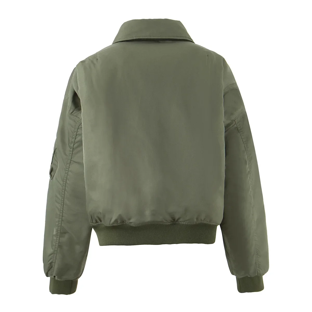 

Fashion Street Style Polyester Fiber Women's Cotton Jacket Coat with Pocket Decorated Turn-down Collar New Arrival Autumn Winter