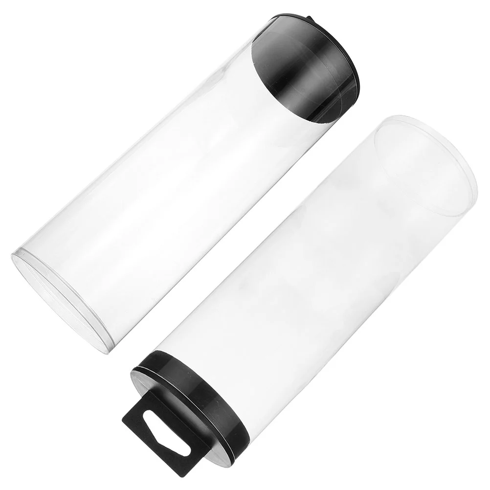 

2 Pcs Transparent Tennis Tube Storage Containers Portable Organizer Bottles Ball Holder Pvc