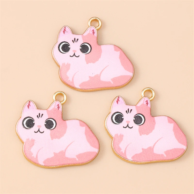 

20pcs Cartoon Animal Charms Enamel Cat Charms Pendants for Jewelry Making Drop Earrings Necklaces Bracelets DIY Crafts Supplies