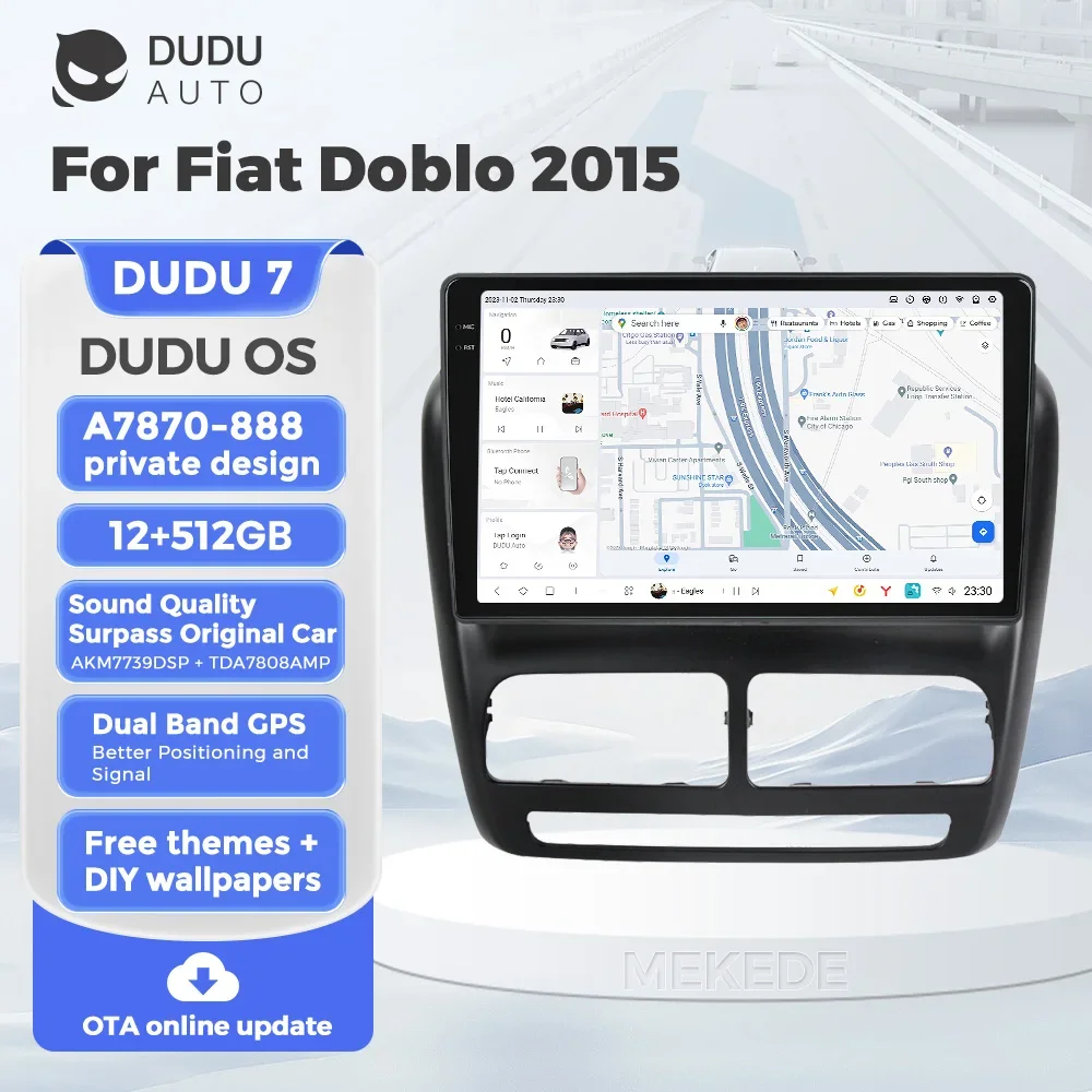 DUDU7 A7870 8-Core 12+512GB Android13 Car Intelligent System Radio 2Din GPS 4G For Fiat Doblo 2015