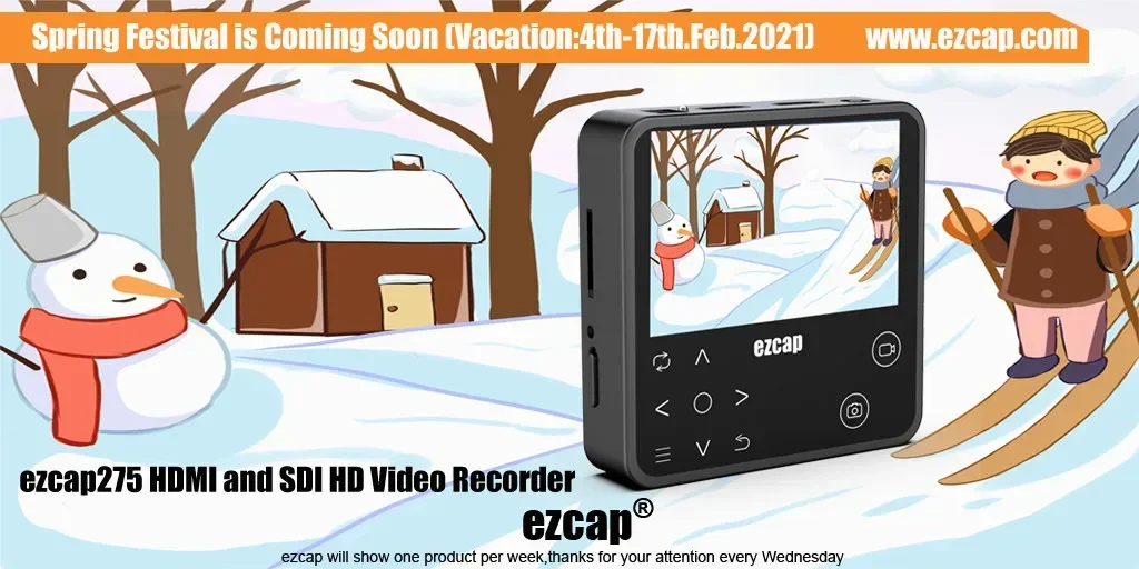 ezcap Mini 1080P60 SDI/HDMI  Video  Recorder 3.5 LCD Screen  no PC Video capture and playback