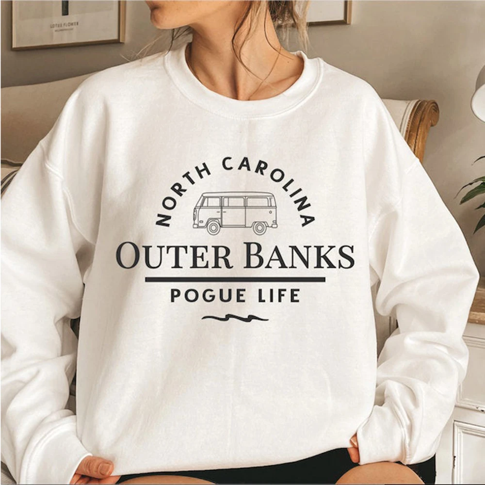 

Outer Banks North Carolina Sweatshirt Pogue Life Hoodies Outer Banks Paradise on Earth Hoodie OBX Crewneck Sweatshirts Women Top