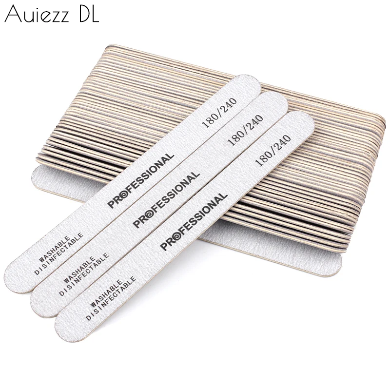 

50Pcs Wooden Nail Files Nail Tools For Manicure Pedicure 180/240 Thick Wood Nail Art Polishing Buffer Block Sanding Buffing file