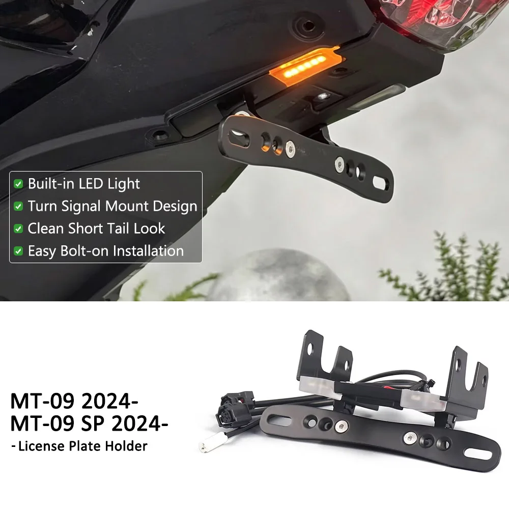 For YAMAHA MT-09 SP MT 09 MT09 2024 2025 2026 New License Plate Holder Frame Motorcycles Numbers Plates Fixed Bracket