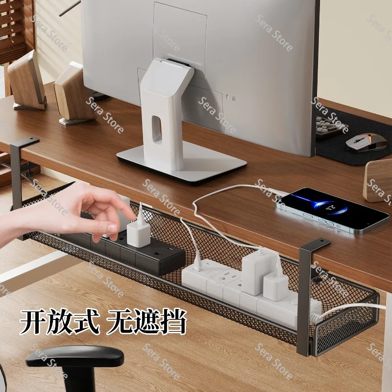 Under Desk Hanging Cable Management Box, No‑Drill Wire Holder, Practical Cord Organizer for Home & Office Desk Cable Tidy