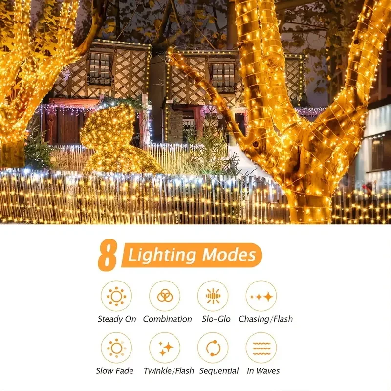 LED الشمسية السماء نجمة ضوء سلسلة في الهواء الطلق مقاوم للماء 8 طرق فناء ضوء عطلة الديكور ضوء ديكور حديقة المنزل الطرف