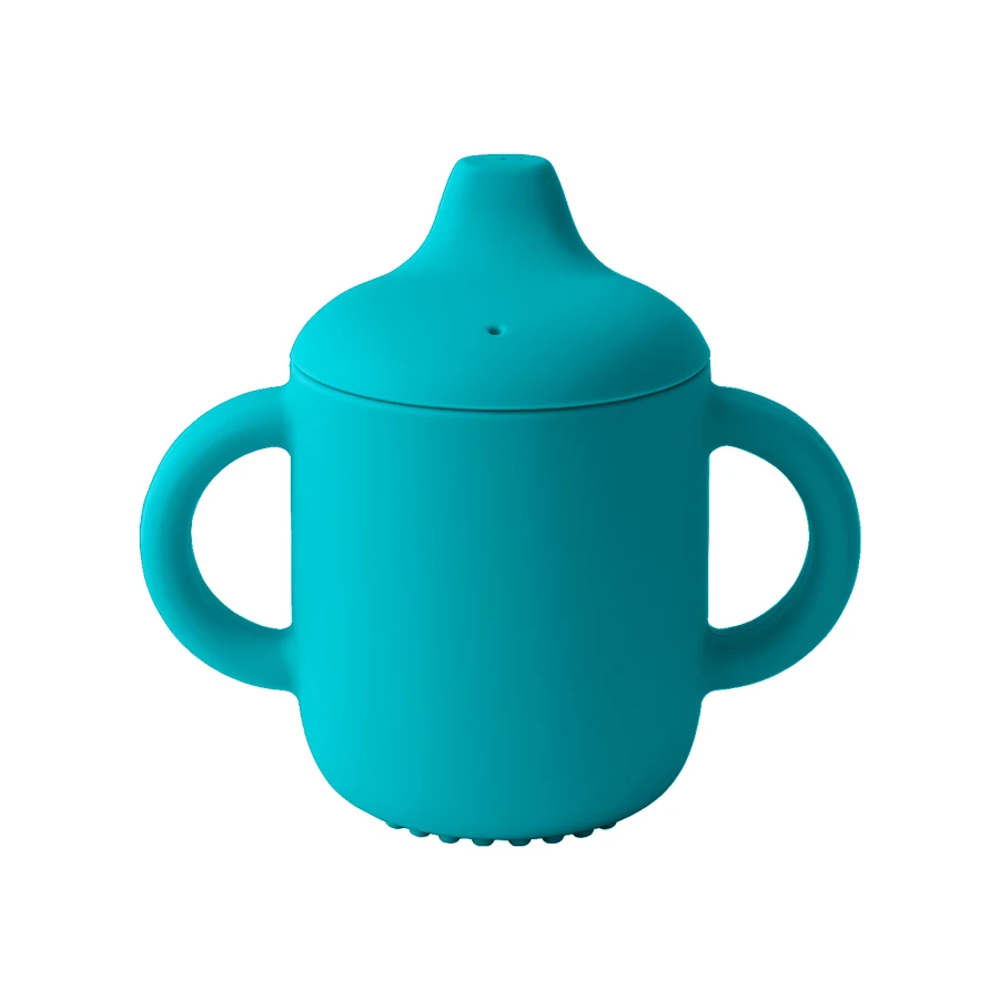 1 STKS Babyvoeding Siliconen Cups Voor Zuigelingen En Jonge Kinderen Draagbare Leren Hand Schacht Drinkwater Cups Babyspullen