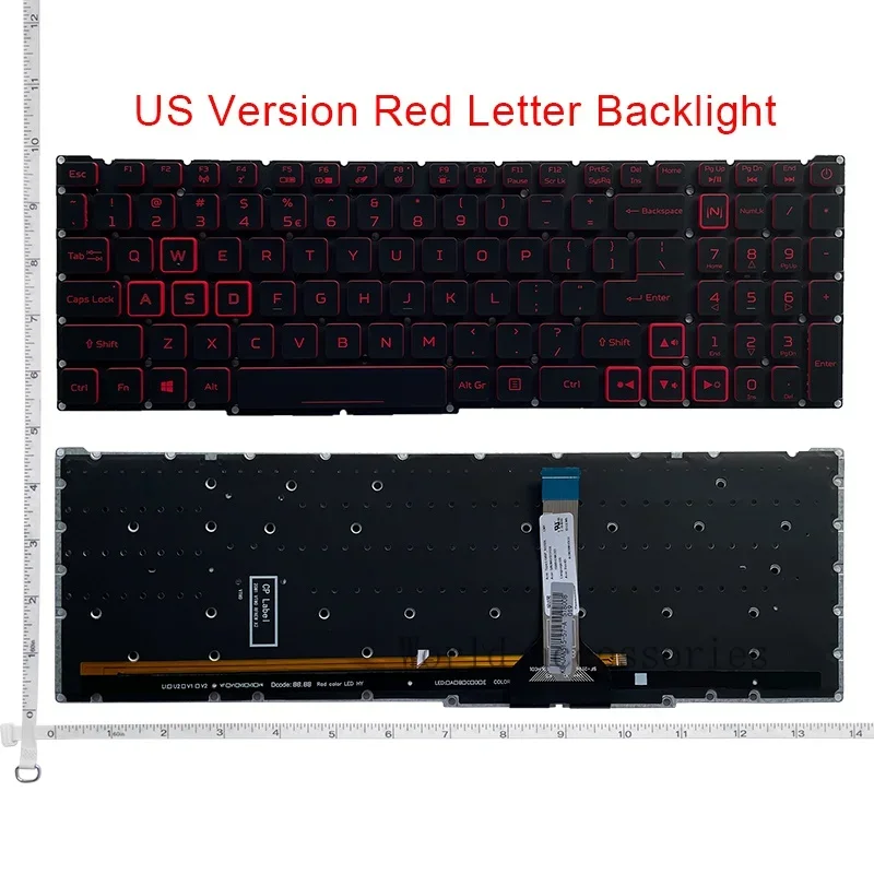 US Backlit keyboard for Acer Night 5 N22C1 N20C1 N20C1 AN515-46-R32U AN515-58-55 1R3 AN515-56