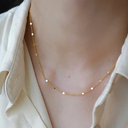 Minimalist Stainless Steel Gold Plated Stacked Choker Chain Necklace Fashion Jewelry Birthday Gifts For Women Ladies Students