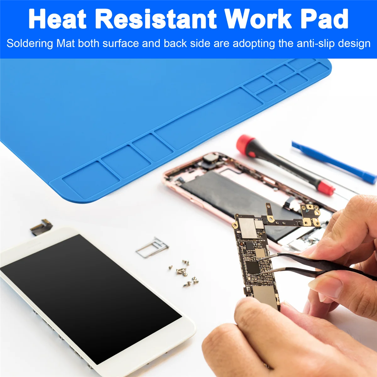 

Insulation Silicone Soldering Repair Mat Heat Resistant Work Pad for Mobile Phone PCB BGA Soldering Iron Repair Pad F