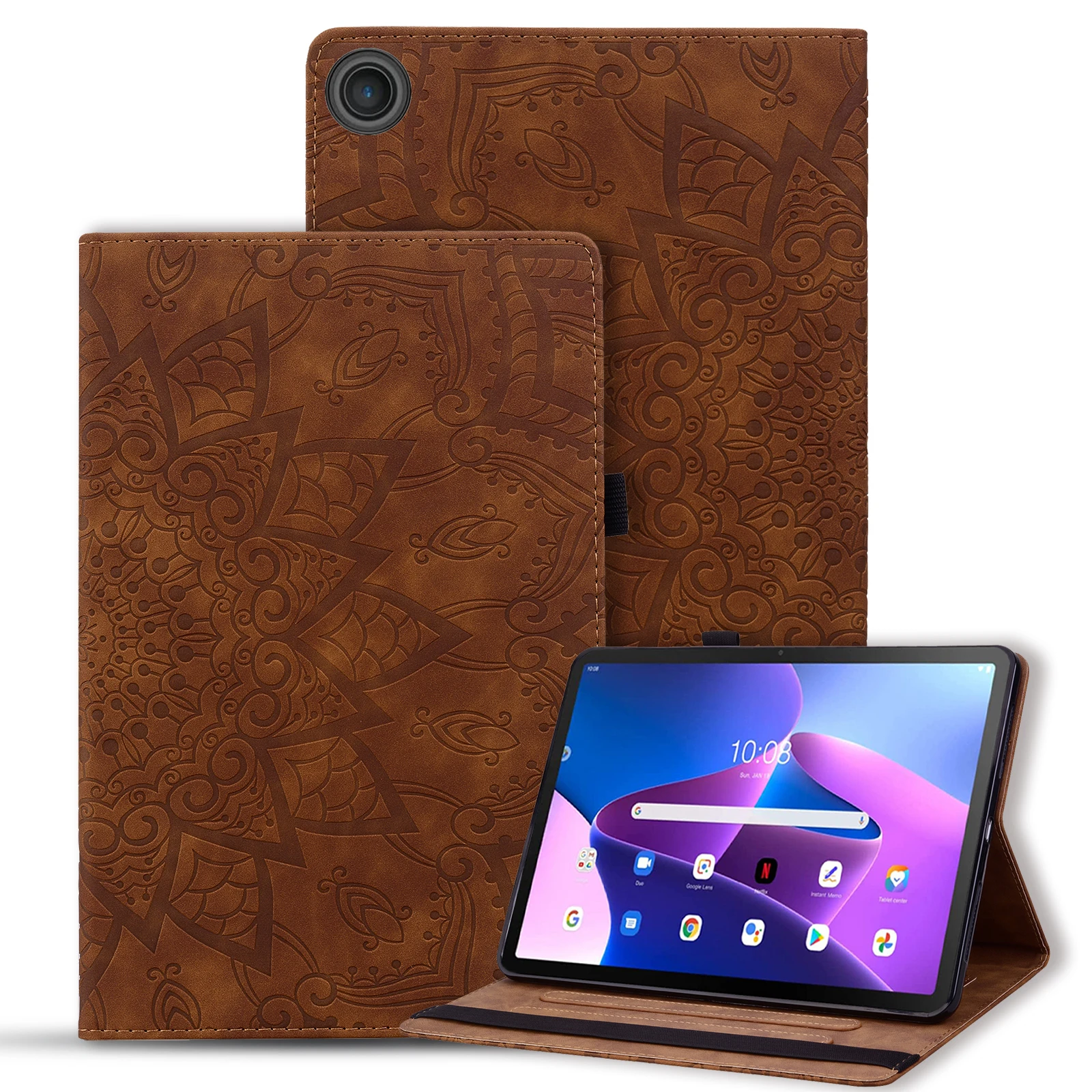 

Чехол с цветочным рисунком из искусственной кожи для Lenovo Tab 2025 TB-311FU 10,1 дюйма K10 2nd TB-311XU 2025, чехол для планшета