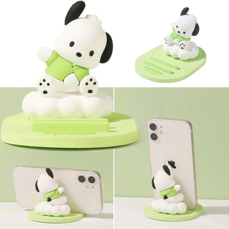 

New Miniso Pochacco Mobile Phone Stand Holder Kawaii Anime Kuromi Pc Doll Phone Bracket Office Desk Ornaments Toys Girls Gift