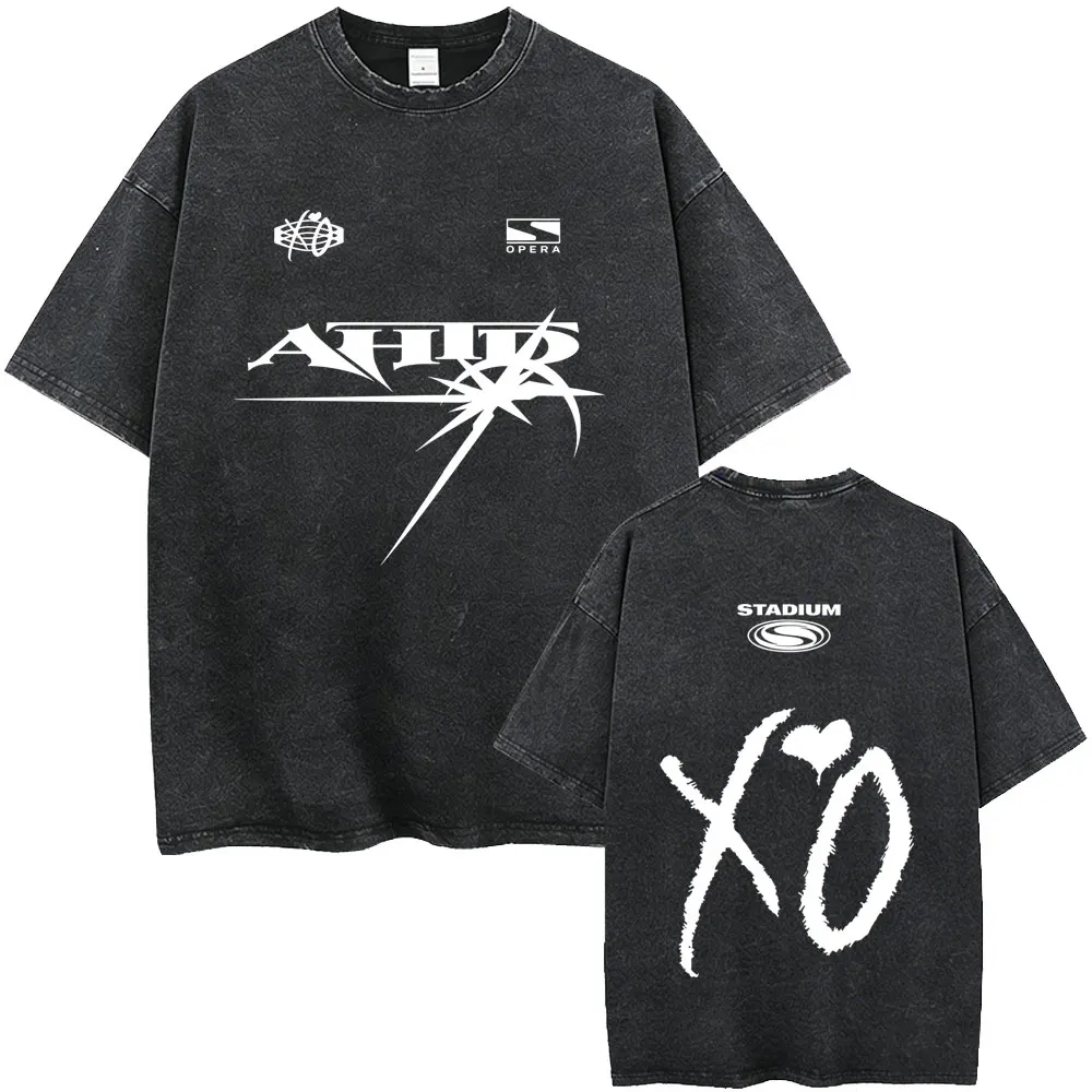 Rapper The Weeknd Vintage Washed T Shirt After Hours Til Dawn Tour 2026 T-shirts Men's Clothing Hip Hop Retro Oversized T-shirt