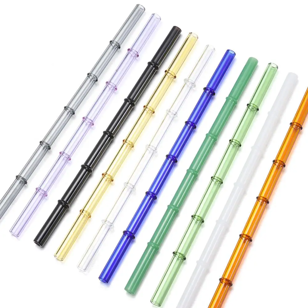 Reusable Glass Straws Clear Drinking Straws High-temperature Straight Straws Juice Milk Drinking for Bar Accessories