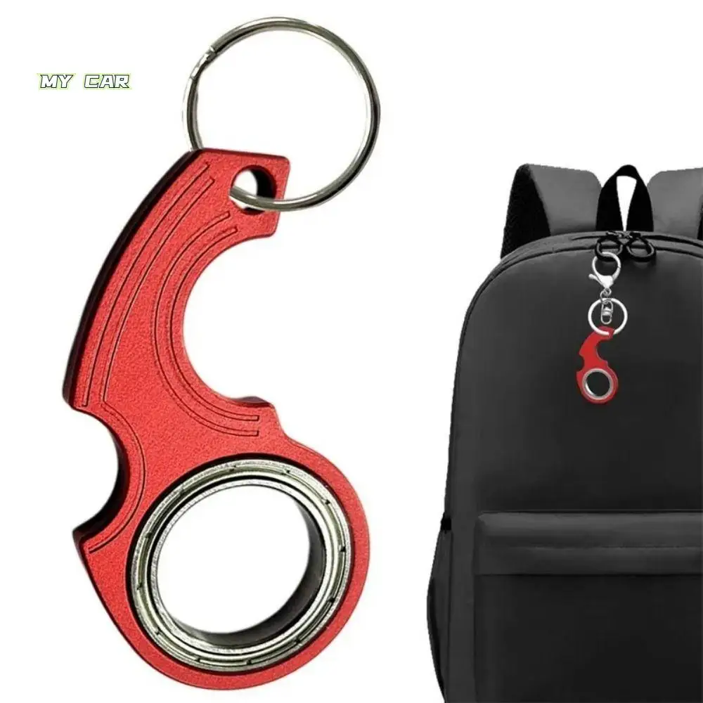 Aluminium Alloy Revolve Fingertip Keyring Anti-Anxiety Relieve Boredom Fidget Spinner Keychain Portable Creative