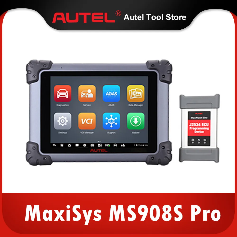 Autel MaxiSys MS908S Pro II Diagnostic Scan Tool Upgraded of MK908P/ MS Elite/ MS908S Pro ECU Programming Coding 36+ Services