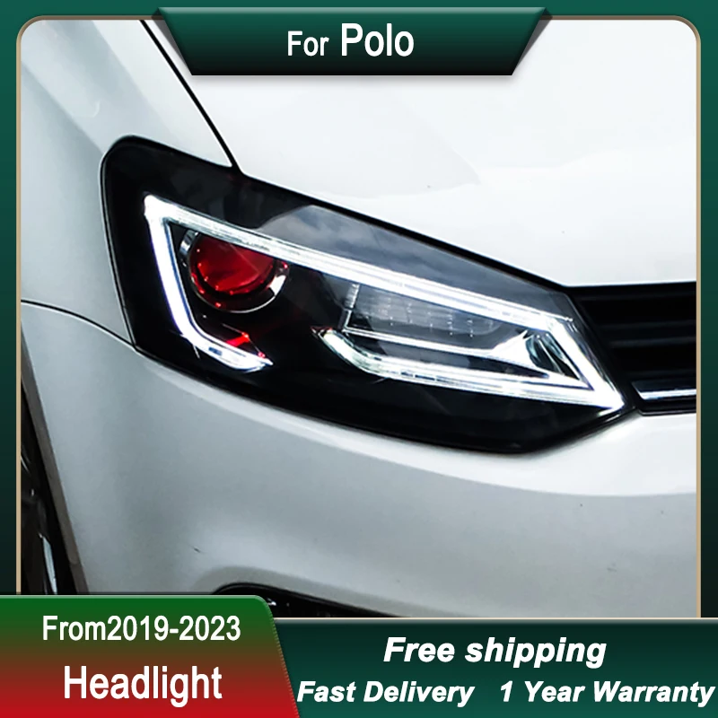 تصفيف السيارة المصابيح الأمامية ل Volkswagen VW Polo 2011-2018 نمط جديد كامل LED رئيس مصباح DRL رئيس مصباح الجبهة ضوء الجمعية