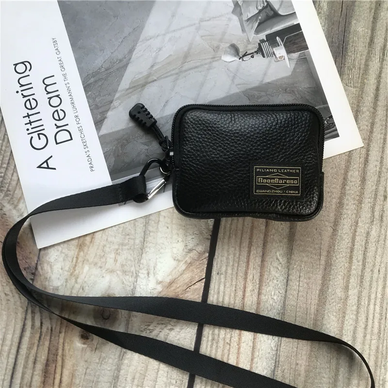 Casual Zipper Short Wallet Male Genuine Leather Purse Card Holder Wallet Fashion Mini Clutch Bag 2023 New