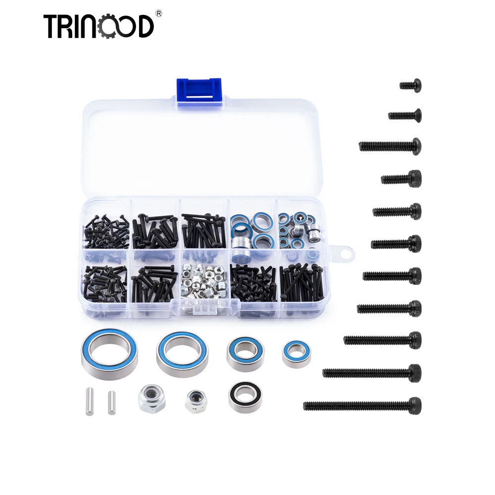 

TRINOOD Sealed Ball Bearing Metal Nuts Bolts Screws Box Set For 1/18 Redcat Ascent RC Car Parts Repair Tool