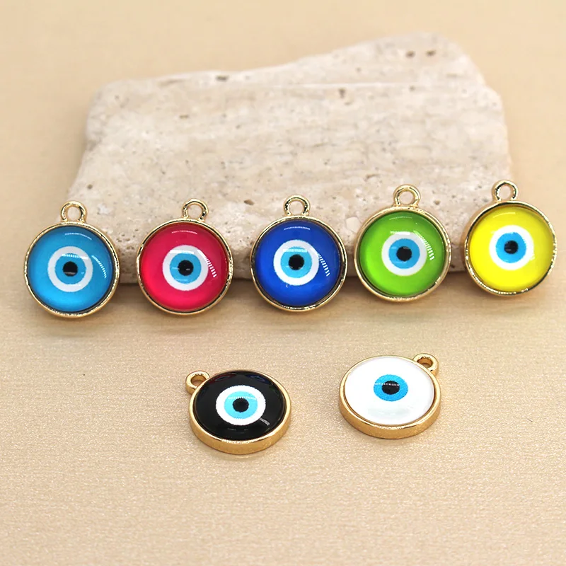 10pcs/lot Resin Evil Eye Charms For Earring Jewelry Finding Turkish Blue Eye Bracelet Necklace Pendant DIY Charms Accessory