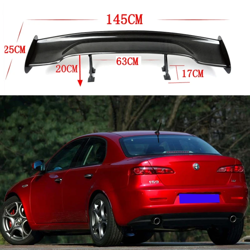 GT style ABS Glossy black spoiler universal sedan spoiler For ALFA ROMEO 159 Car Styling