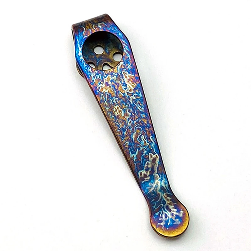 1pc Multicolor Titanium Alloy Folding Knife Back Clip Pocket Clamp For Spyderco C81 Paramilitary 2/C223 Para 3/C85 Yojimbo 2 New