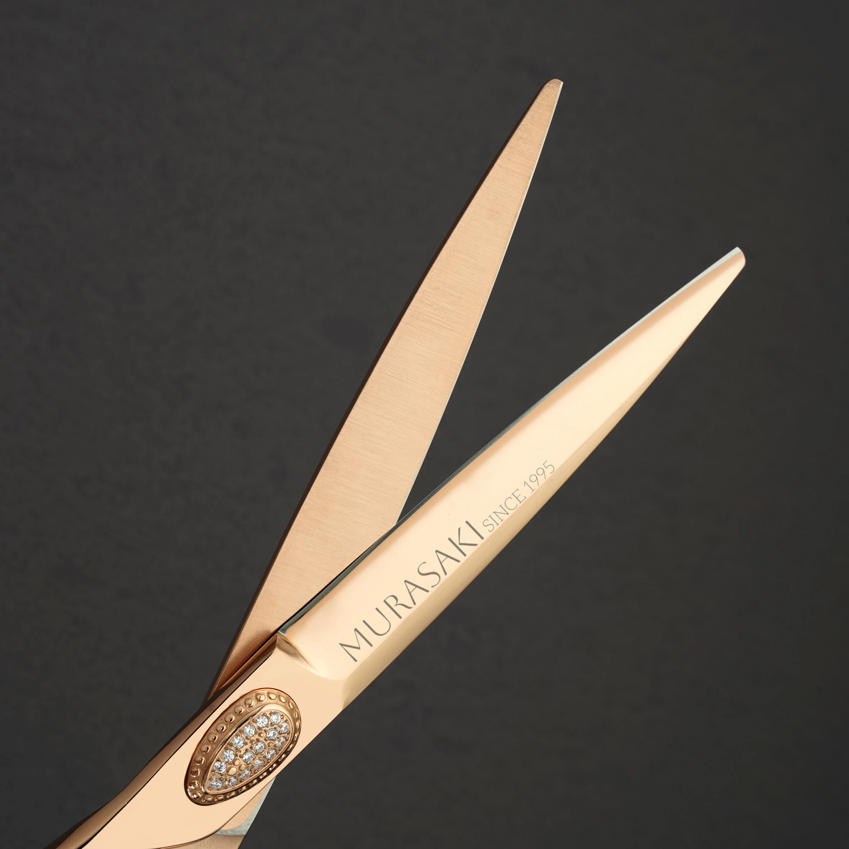 6.0-7.0 inch MURASAKI Left Hand Scissors, Rose Gold Coating, VG10 Metal Steel Barber Shears, Salon Top-Level Hair Cutting Tools