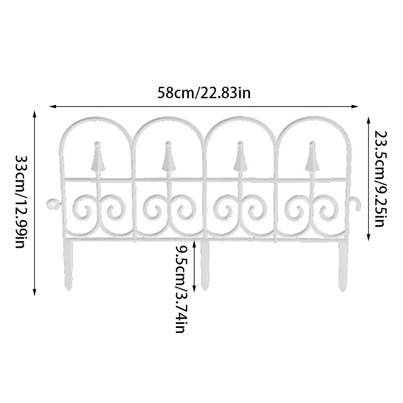 Decorative Garden Fence Bendable Outdoor Landscape Fence Folding Plastic Flower Bed Lawn Fencing Barrier Garden Yard Home Decor