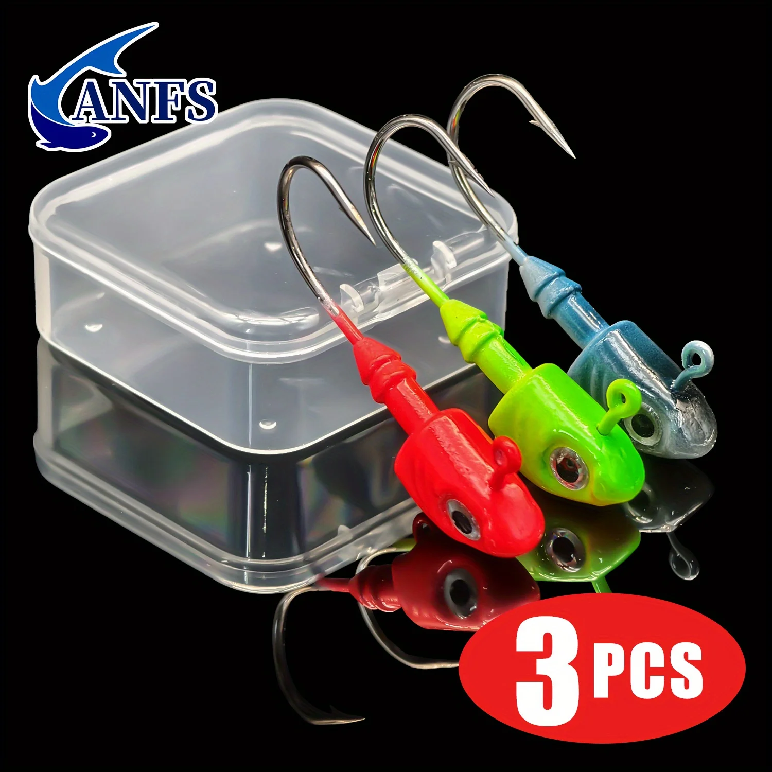Anfs 3 stücke 0,35 oz/0,52 oz Bleikopf haken, Angelhaken für Swimbait, scharfe Haken mit Widerhaken