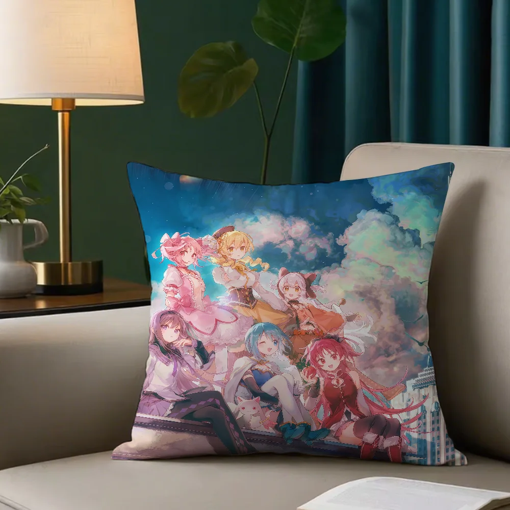 P-Puella Magi M-Madoka Magica cushion cover Anti-dustmite Sofa Cushion Decorative Office Cover Lounge Area Indoor & Outdoor Use