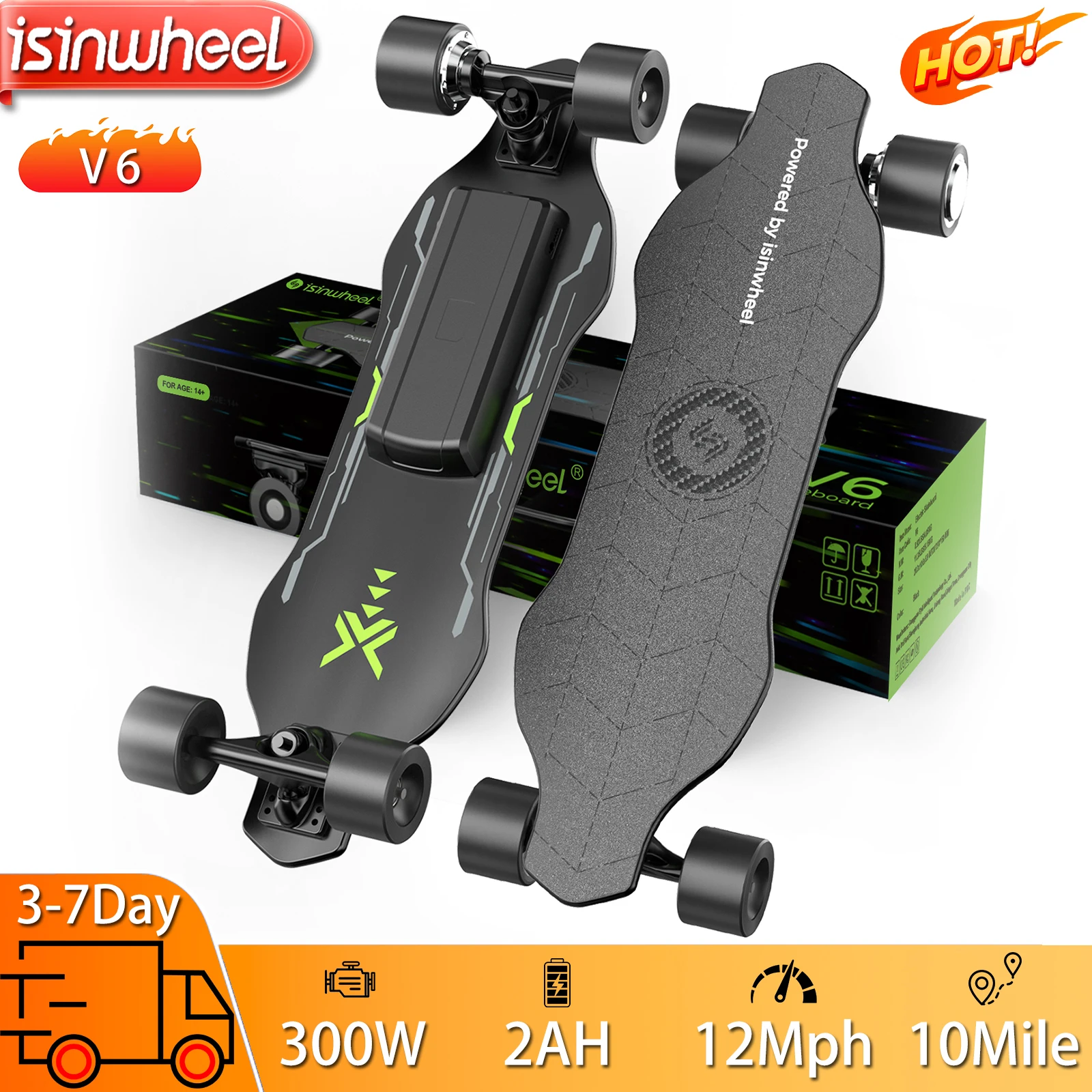 

Electric Scooter Isinwheel V6 350W Motor Remote Control Four-Wheel E-Scooter Top Speed ​​12Mph Range 10Mile 2AH Load 264Ib