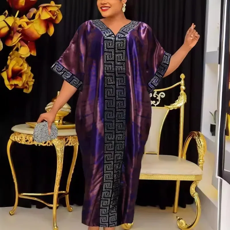 

Африканские платья по индивидуальному заказу для женщин, африканская одежда больших размеров, Дашики, Анкара, наряд с блестками, платье-кафтан, мусульманская длинная свадебная вечеринка