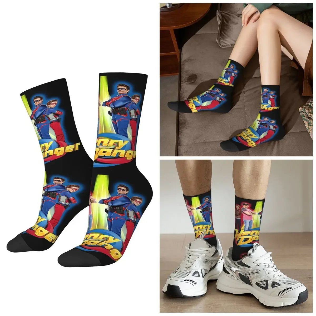 

Носки All Seasons Henry Danger Secret Identities, носки в стиле Харадзюку, модные чулки для мужчин и женщин, подарки на день Святого Валентина