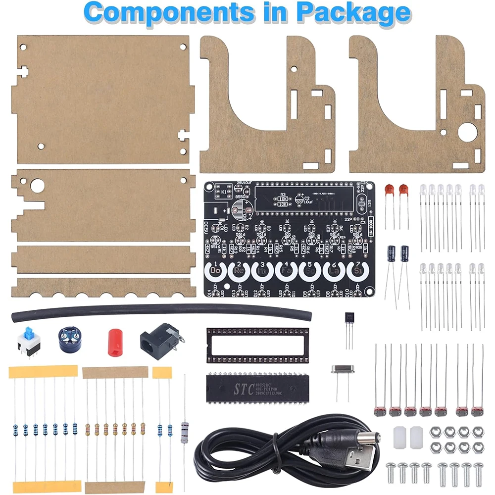 DIY Electronic Piano Practice Kit Mini Upright Piano Soldering Kit with Light-sensitive Vertical Suit for STEM Education Present