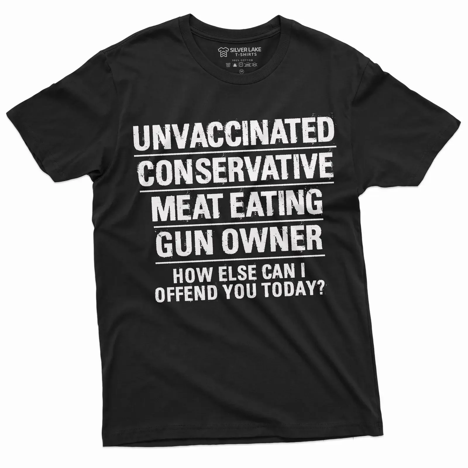 Men's Anti Liberalism T shirt Gun owner unvaccinated meat eater Patriotic vintage Washed Breathable Stylish Versatile Unisex