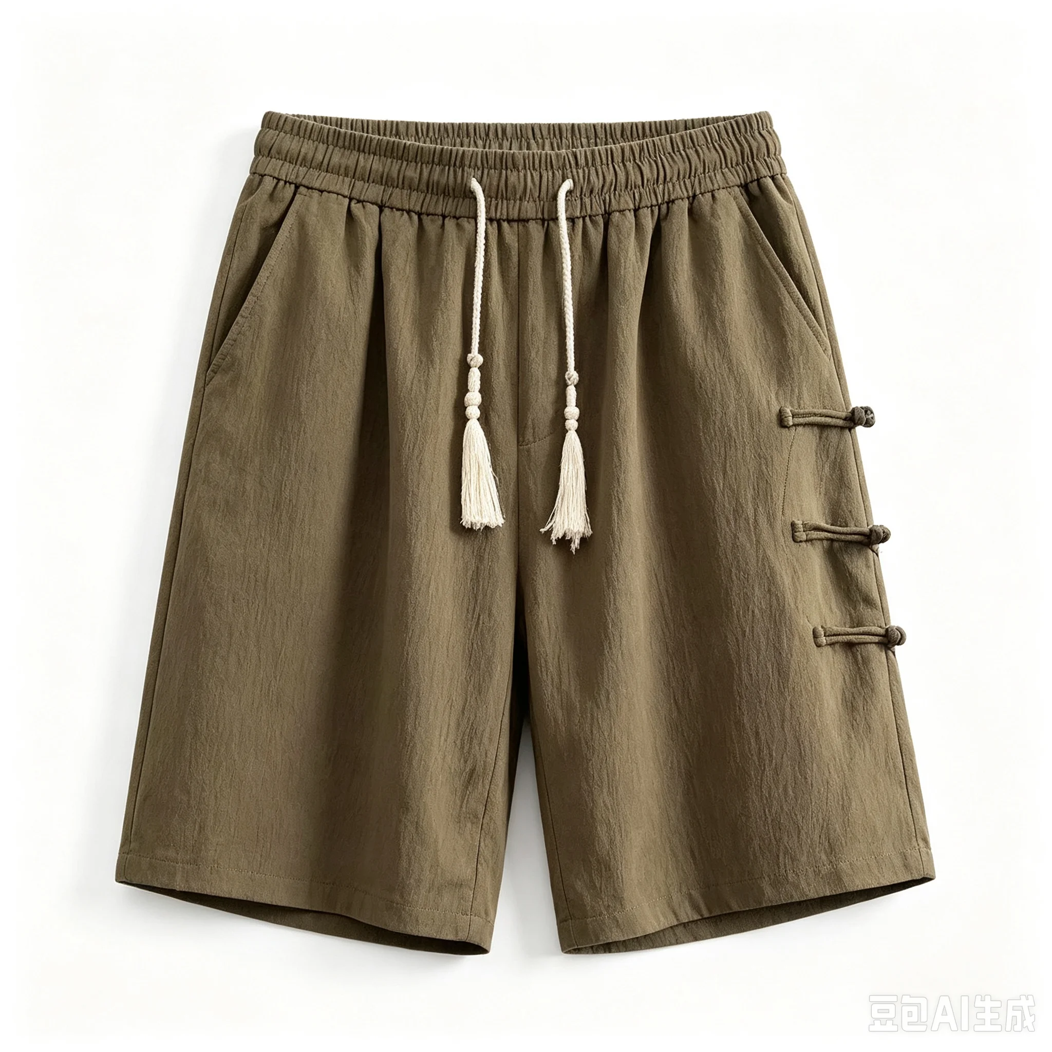 2026 New Chinese-Style Buttoned Casual Shorts for Summer Trendy Outerwear Men's Quick-Dry Straight-Fit Five-Inch Pants