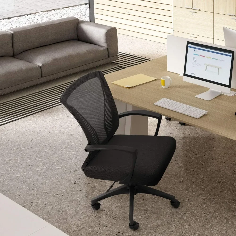 Chaise de Bureau Ergonomique à Mi-Dossier en Maille, avec Support Lombaire, pour Ordinateur