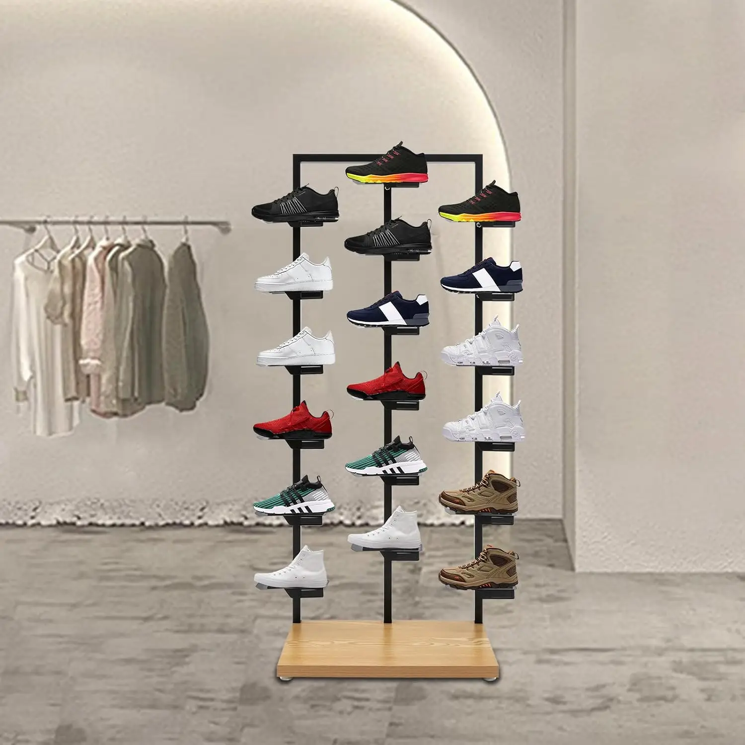 Commercial Shoe Rack & Display Shelf Metal Sneaker Organizer Stand for Retail Boutique Home Store, Customized