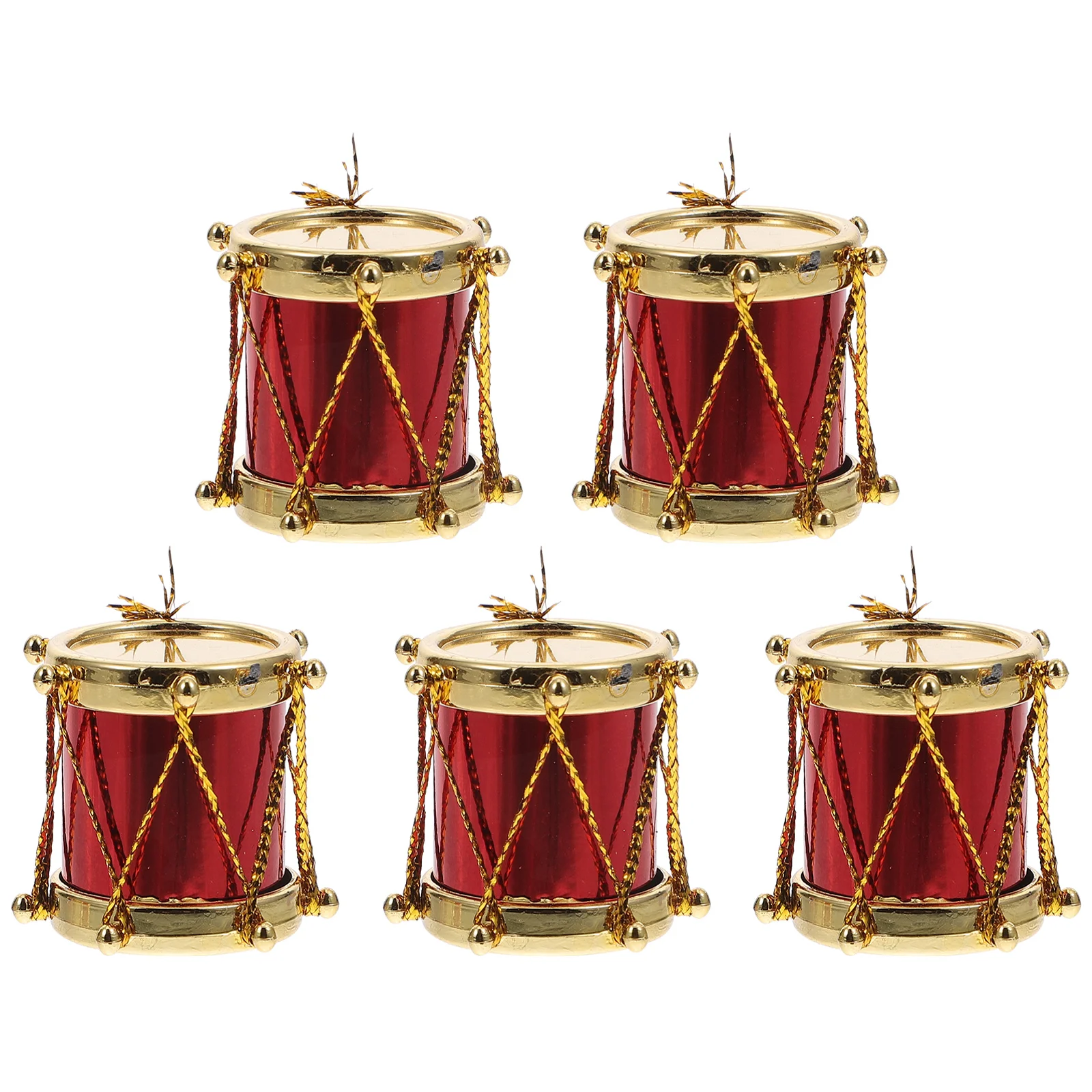 

5 Pcs Musical Instrument Model Drum Ornament Dollhouse Miniature Drumset Toy Decor Pp Accessory