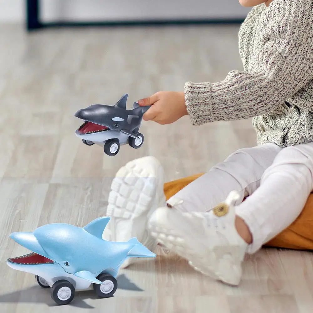 Great White Shark กดและ Go รถของเล่น Whale Shark Mini Dolphin Inertia รถของเล่น Cool Montessori Killer Whale ดึงกลับของเล่นรถ